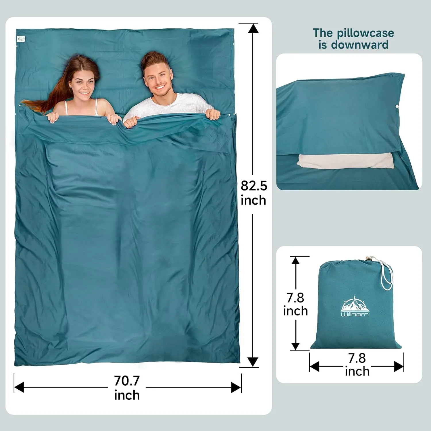 Sleeping Bag Liner,Travel Sheets & Adult Sleep Sack & Self Tan Sleep Sack for Backpacking,Hotel, Hostels, Lightweight Single Camping Sleep Pod