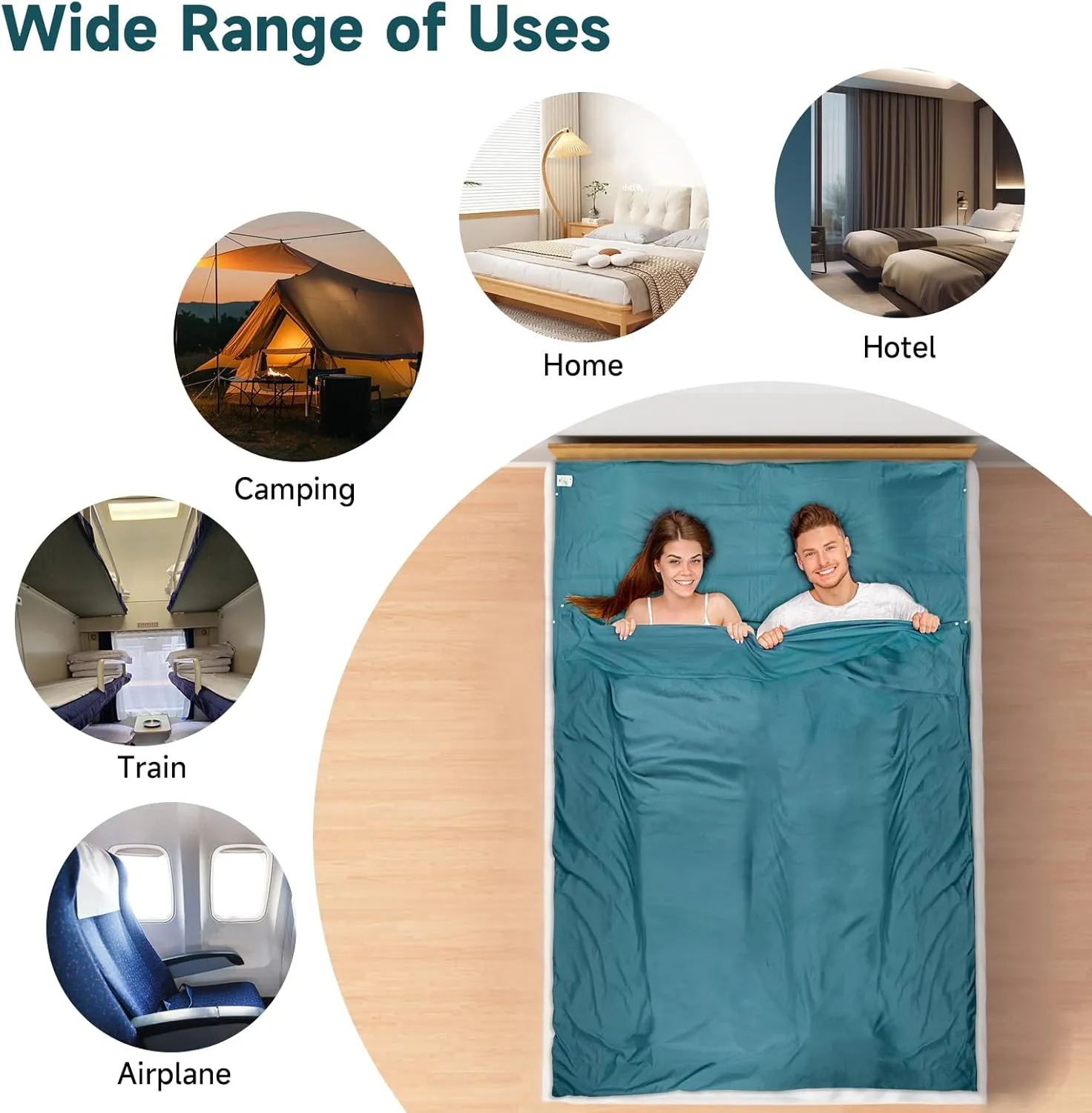 Sleeping Bag Liner,Travel Sheets & Adult Sleep Sack & Self Tan Sleep Sack for Backpacking,Hotel, Hostels, Lightweight Single Camping Sleep Pod