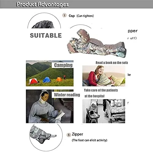 Sleeping Bag Suit for Adults Portable Lightweight 3-4 Season Sleeping Bags with for Arms and Feet Humanoid Sleeping Bag for Camping, Backpacking Or Hiking
