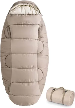 Sleeping Bag, Ultra Warm & Lightweight Sleeping Bags for Adults, with Zippered Holes for Arms and Feet, Envelope Sleeping Bags 200cm*95cm, for Camping, Backpacking, Hiking-1.6kg_Brown Super
