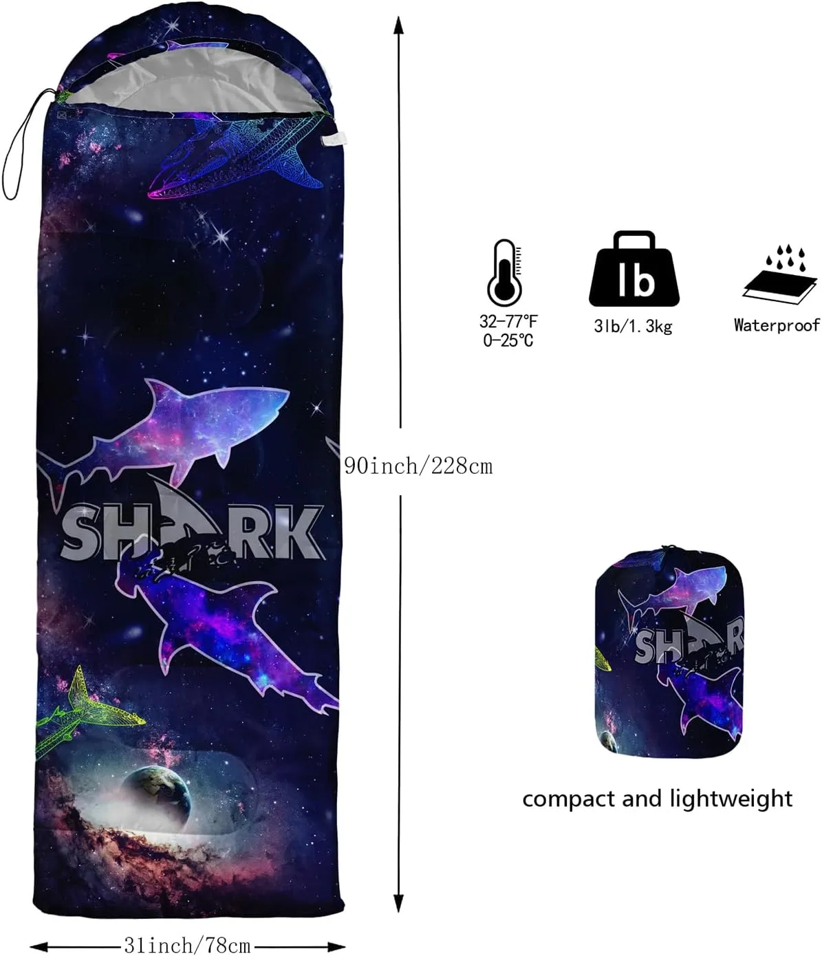 Sleeping Bags for Adults and Kids Camping Sleeping Bags for Girls and Boys Lightweight Waterproof Cold/Warm Sleeping Bag for 3 Season