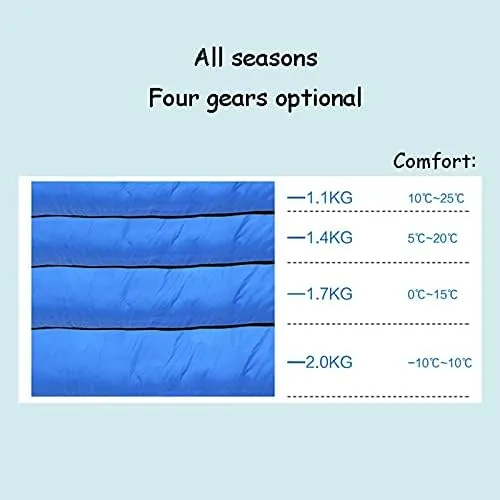 Sleeping Bags,Adult Four Seasons Outdoor Envelope Style with Cap Warm Sleeping Bag,Can Be Spliced Hollow Cotton Sleeping Bag,Breathable,Indoor & Outdoor Use,for Camping
