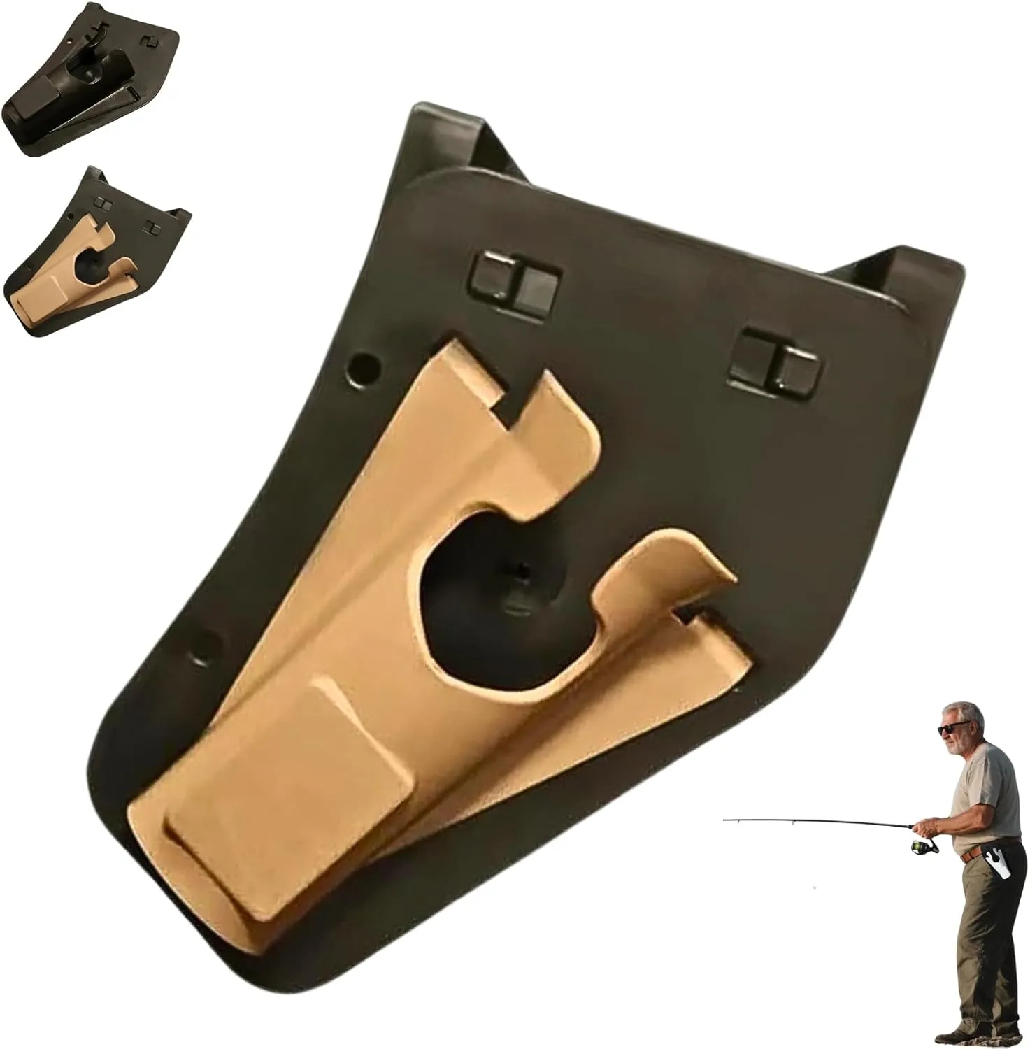 Slide in Fishing Rod Hip Holster, Adjustable Hands Free Rod Holder, Quick Draw Waist Belt Fish Rod Holder, Weatherproof Nylon Fishing Pole Holster for Fly & Bank