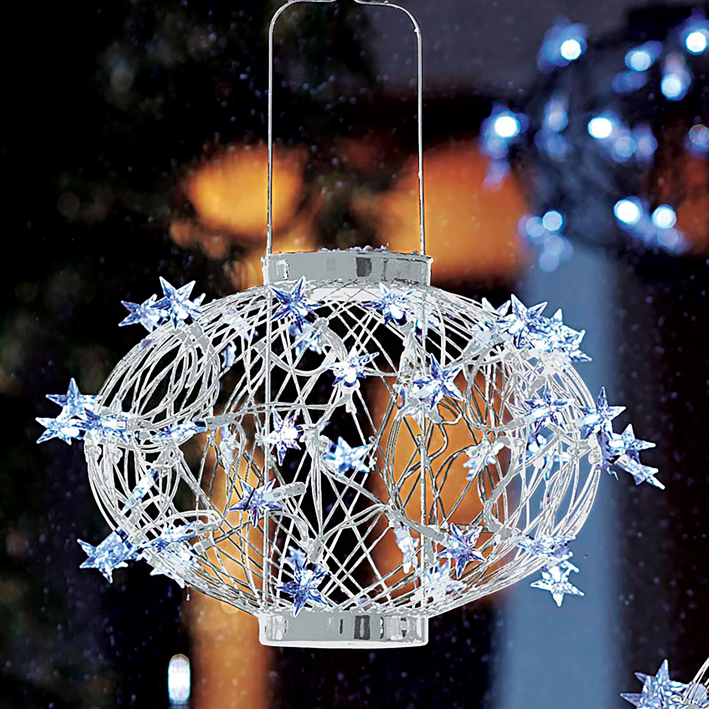 Small White Solar Star Lantern