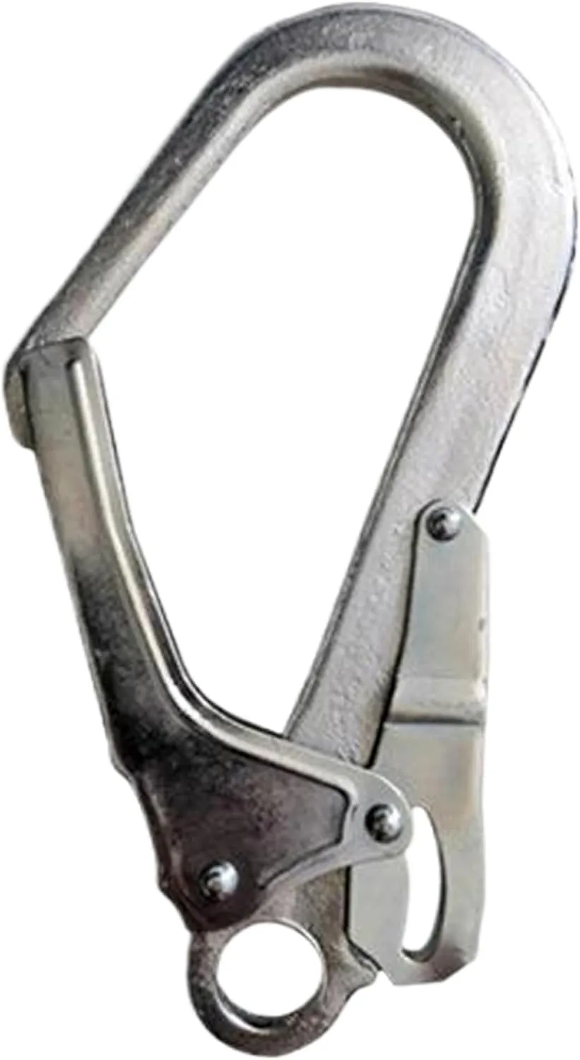 Snap Auto Locking Carabiner, Snap Hooks, D-Shape Sturdy Alloy Steel Grappling Hook, Professional Fall Protection Hooks Heavy Duty for Safety, Climbing, Rappelling, Abseiling