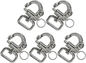 Snap Shackle 18KN (5-Pack) - Fusion Climb® Delta - Professional Sailing Rigging Swivel Snap Hook - Heavy Duty Steel - Quick Release Snap Shackle for Rope, Rigging, Lifeline - OSHA ANSI Compliant
