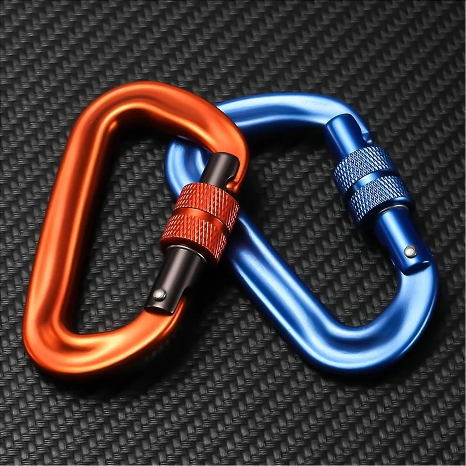 Snaps 2Pcs D-Shape Professional Climbing Carabiner Outdoor Sport Safety Locks for Keychains, Fishing and Outdoor Activitie