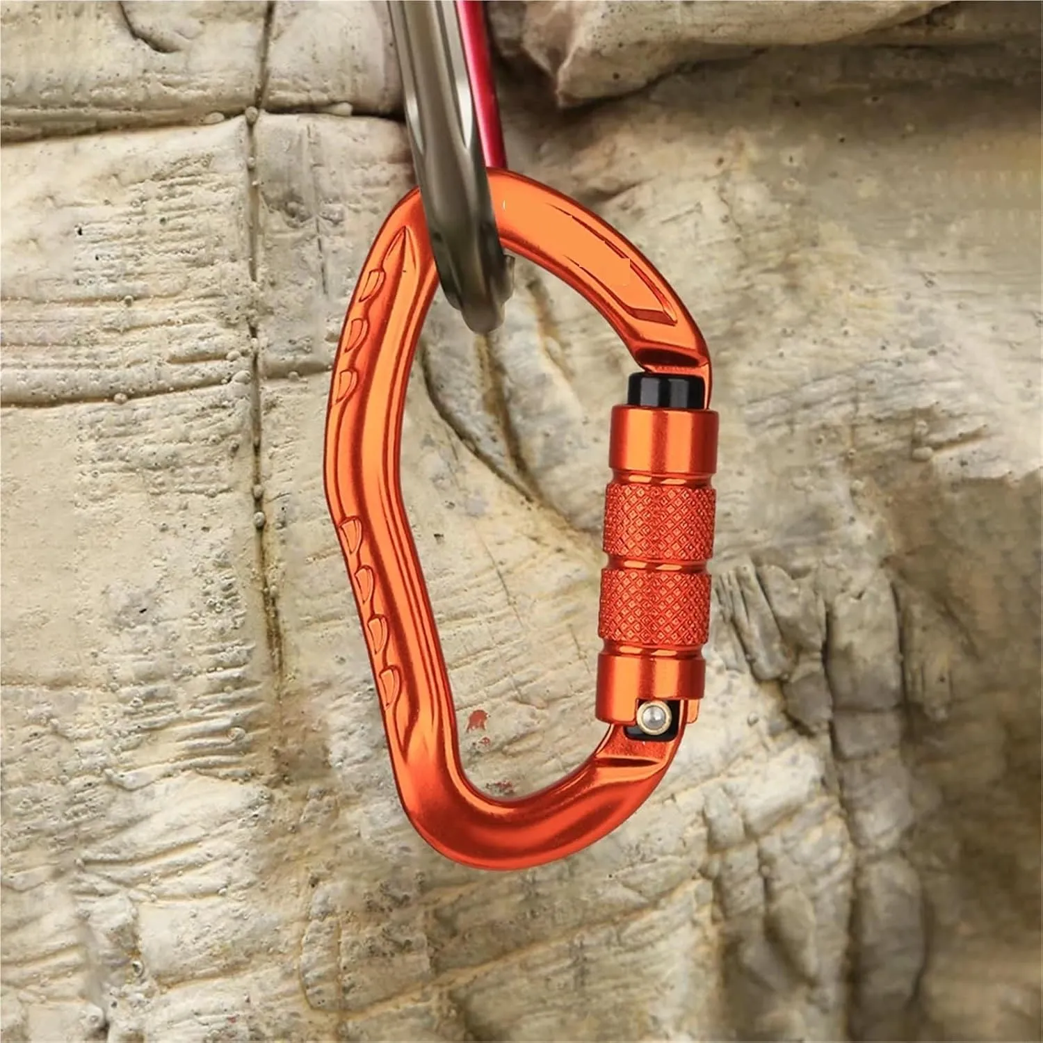 Snaps 2PCS D-Shaped Climbing Professional Safety Carabiner Easy to Carry for Traveling Hiking Fishing for Keychains, Fishing and Outdoor Activitie
