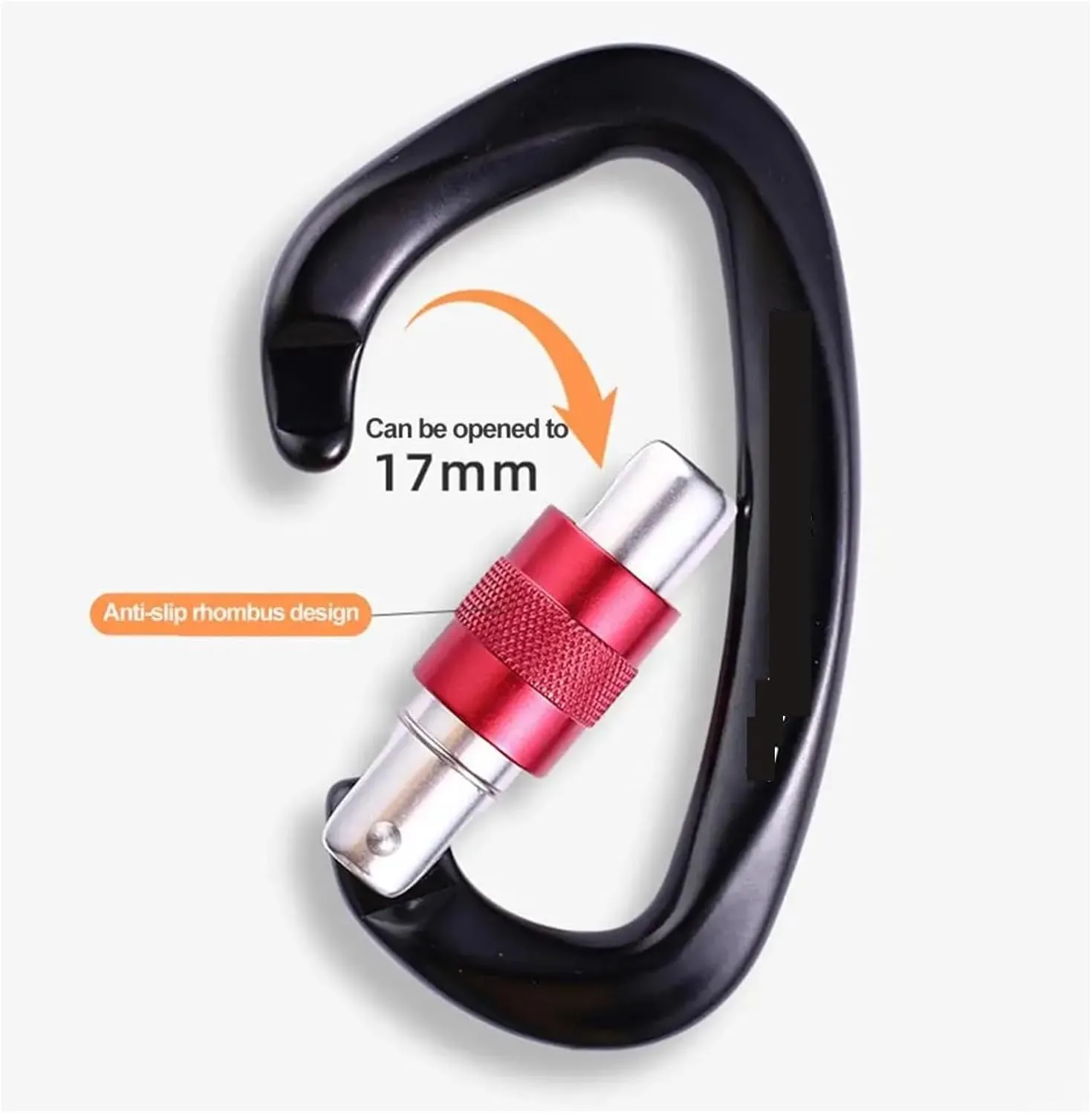 Snaps 5Pcs Climbing Carabiner Screw Gate Locking Heavy Duty D-Shaped Aviation Aluminum Outdoor Hiking Snap Hook for Keychains, Fishing and Outdoor Activitie
