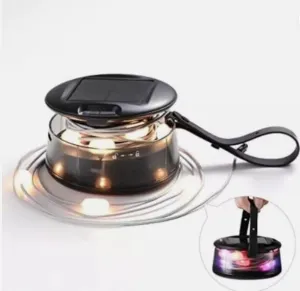 Solar Camping Lantern with 3 Light Modes, 2000mAh Battery, USB Charging, Color Changing & Music Rhythm