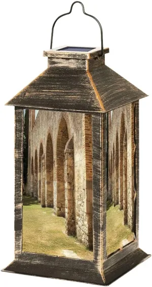 Solar Lantern Abbey San Galgano Outdoor Garden Hanging Lantern Waterproof Solar Powered Lighting Outside Table Lamp for Deck Yard Camping Patio Decor