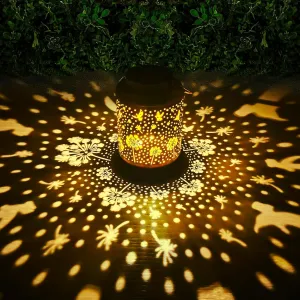 Solar Lantern Outdoor Dandelion Garden Decor, IP65 Waterproof Hanging Solar Powered Lights Birthdays Gifts for Women Mom, Metal Decorative Light for Patio Yard Lawn Porch Backyard Christmas