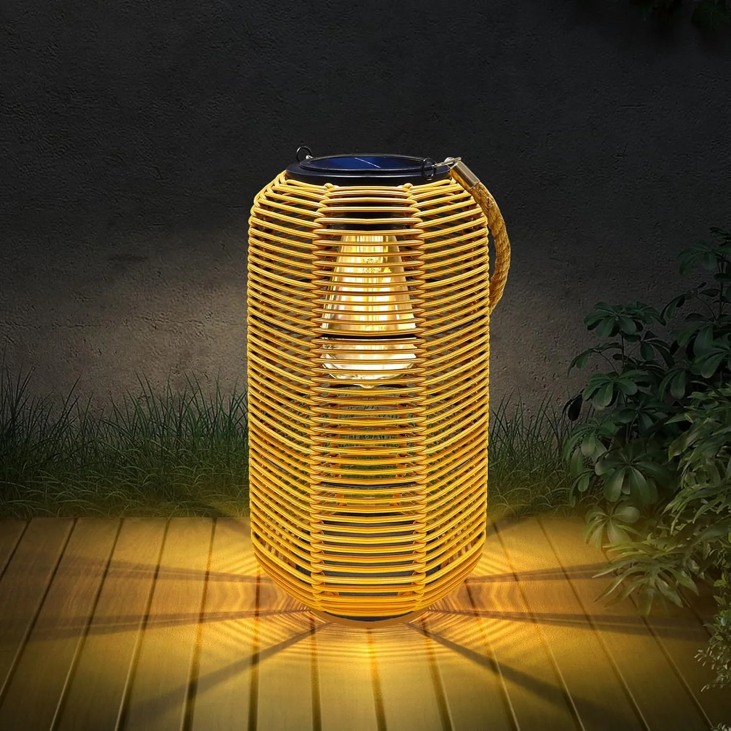 Solar Lantern,Outdoor Wicker Lanterns Waterproof, Rattan Solar Lights,Hanging Lanterns Outdoor,Table Lamp Decoration Lights for Garden,Patio,Porch,Trees,Pathway,Outside