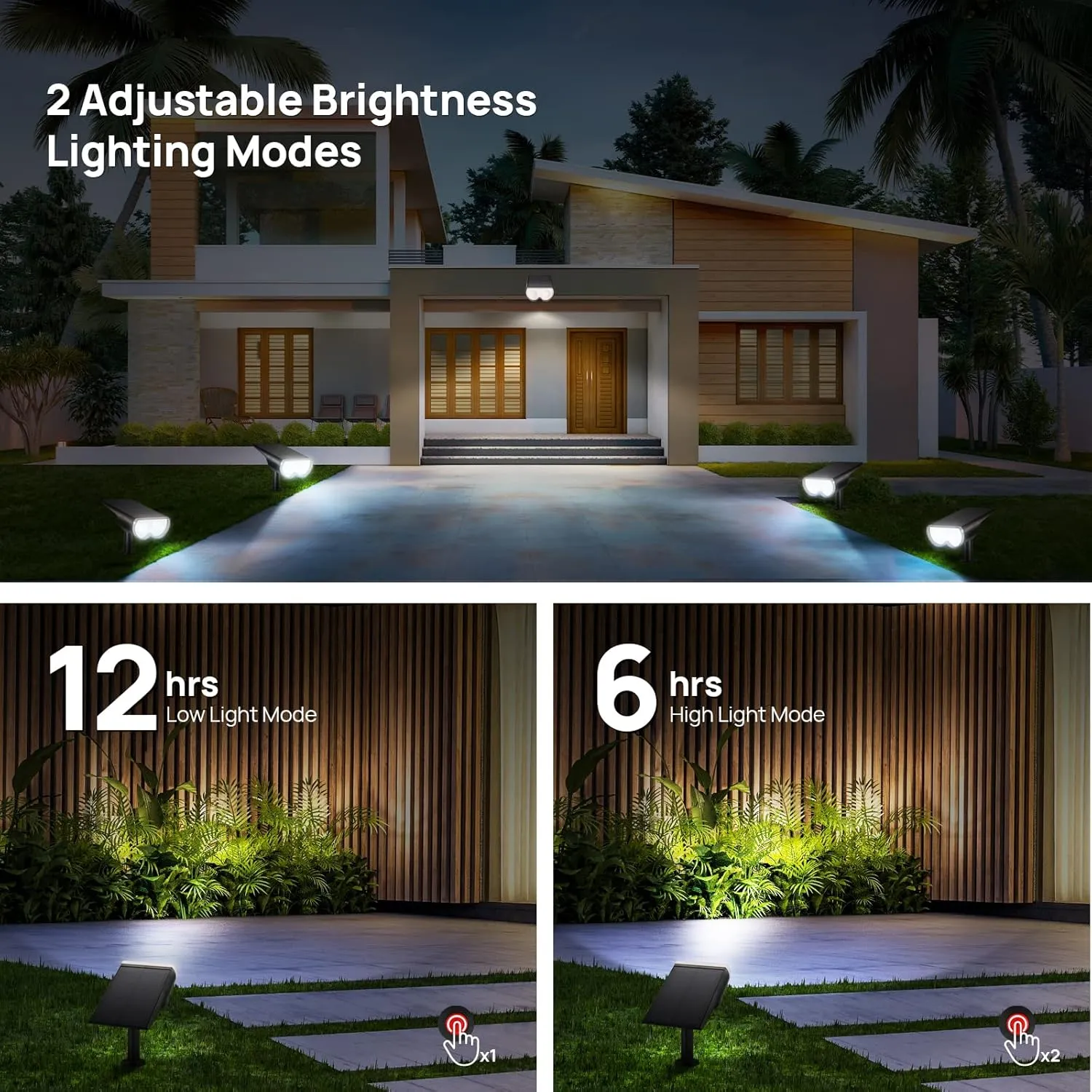 Solar Lights Outdoor Waterproof, Consciot 16 LEDs IP67 Spot Lights Outdoor, Auto On/Off Solar Landscape Spotlights, 2-in-1 Adjustable Wall Lights for Garden Yard Pathway, Cool White 4 Pack