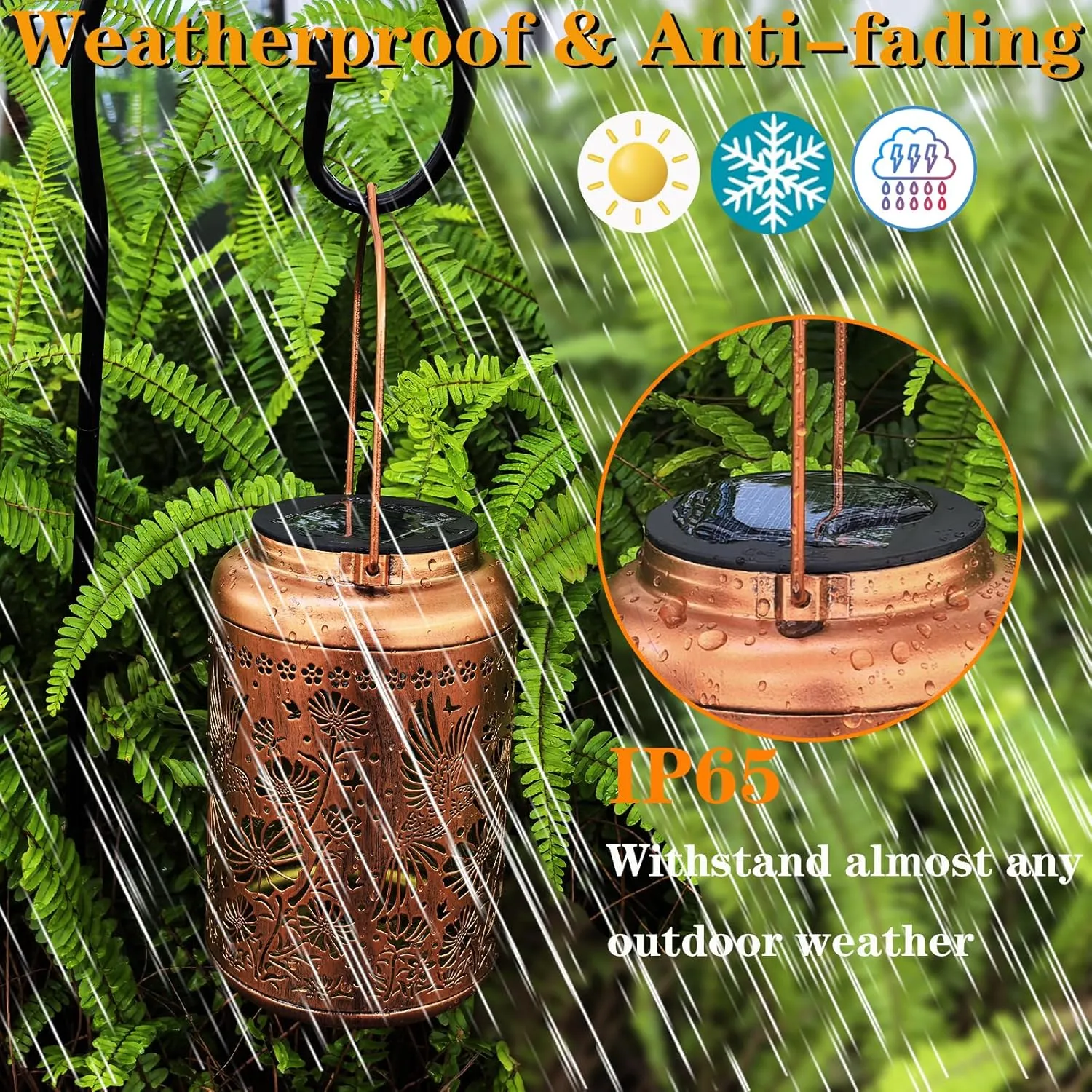 Solar Lights Outdoor Waterproof,Hummingbird Hanging Lantern,Metal Garden Lights,Patio Yard Decor,Housewarming,Decorative Birthday Gifts for Women,Mom,Grandma,1PC