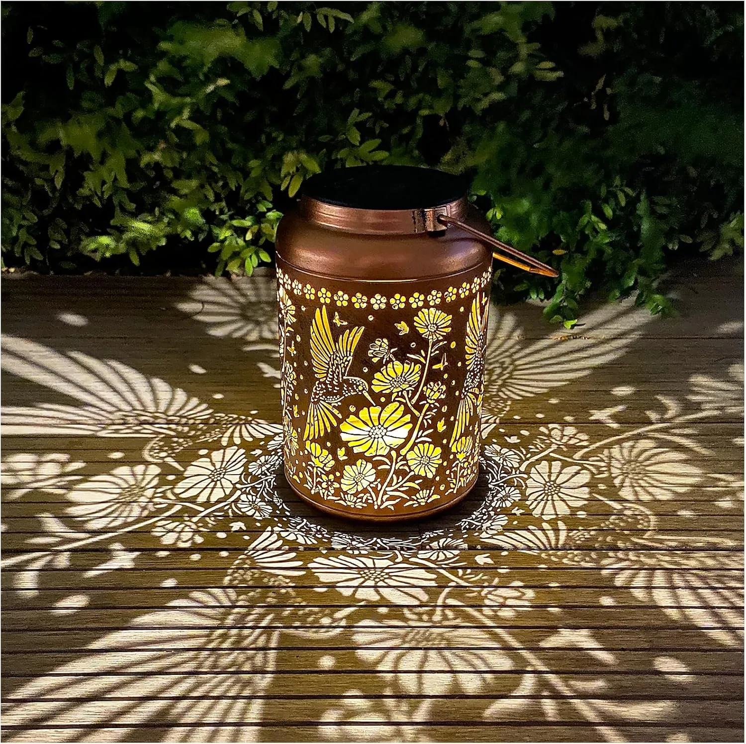 Solar Lights Outdoor Waterproof,Hummingbird Hanging Lantern,Metal Garden Lights,Patio Yard Decor,Housewarming,Decorative Birthday Gifts for Women,Mom,Grandma,1PC