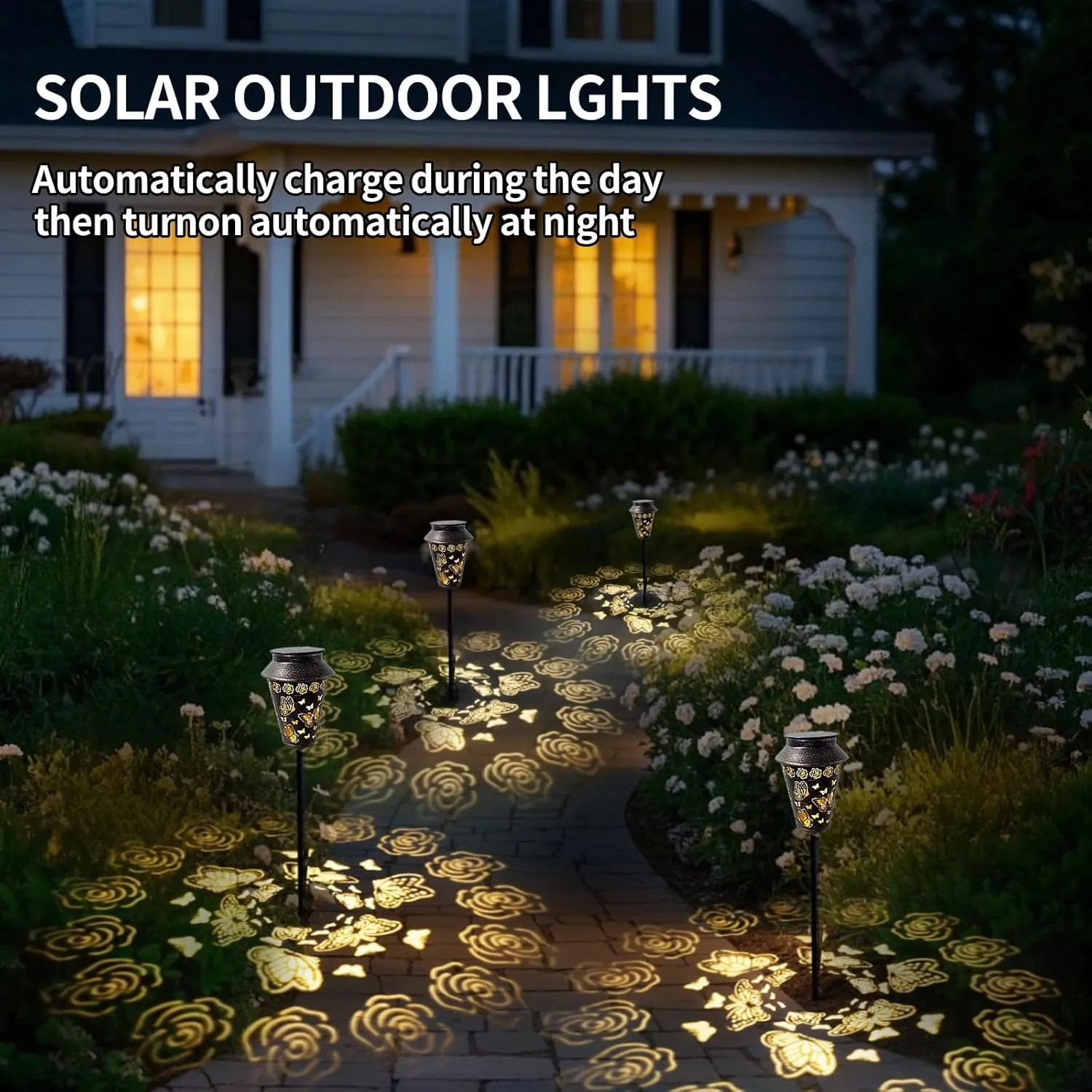 Solar Pathway Lights Outdoor Waterproof, Metal Copper Butterfly Lantern for Yard, Garden, Walkway, Patio Decor and More, Ideal Landscape Lighting Gift for Women, Mom, Grandma