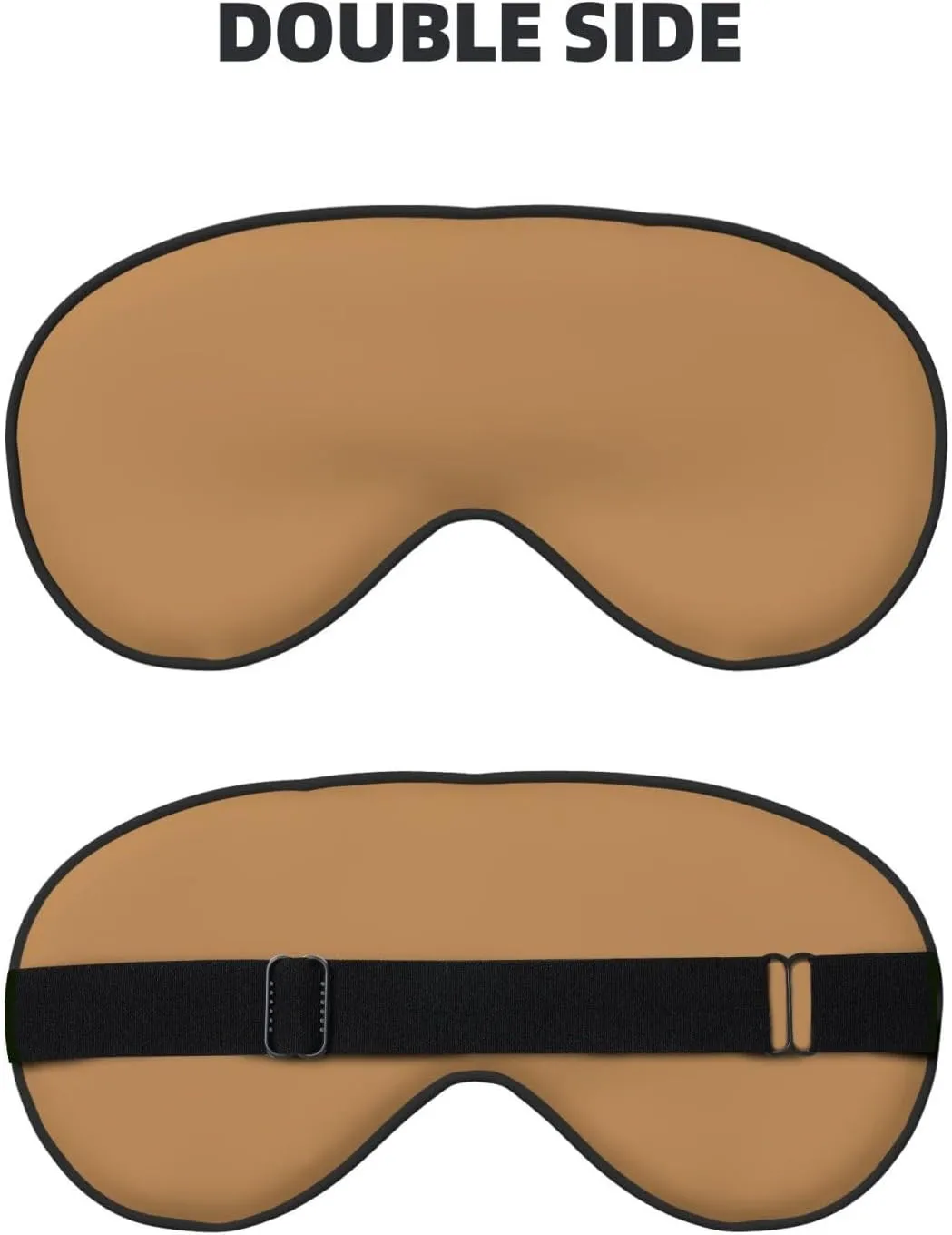 Solid Color Brown Head-Mounted Double-Sided Light-Blocking Sleeping Eye mask to Protect Eyes and Relieve Eye Fatigue