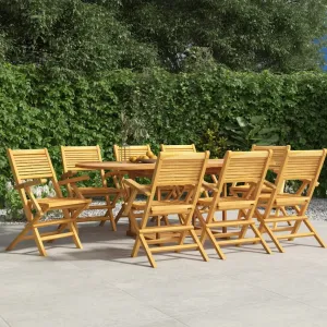 Solid Teak 8 Patio Chairs 21.7"x24.4"x35.4" pcs vidaXL High-efficiency Folding Bundle deal Wood
