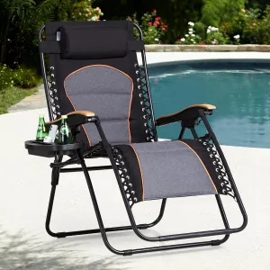 Sophia & William Oversized XL Zero Gravity Recliner Chair Padded Reclining Lounge Chair with Cup Holder, Support 400 LBS, Black