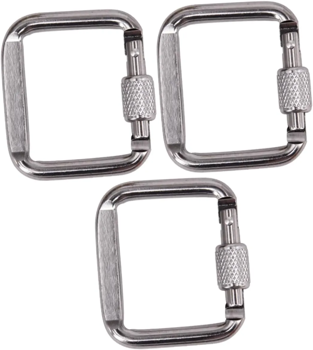 Sosoport 18 Pcs Camping Button Key Ring Carabiner Heavy Duty Keychain Out Door Toys Key Ring Buckle Camping