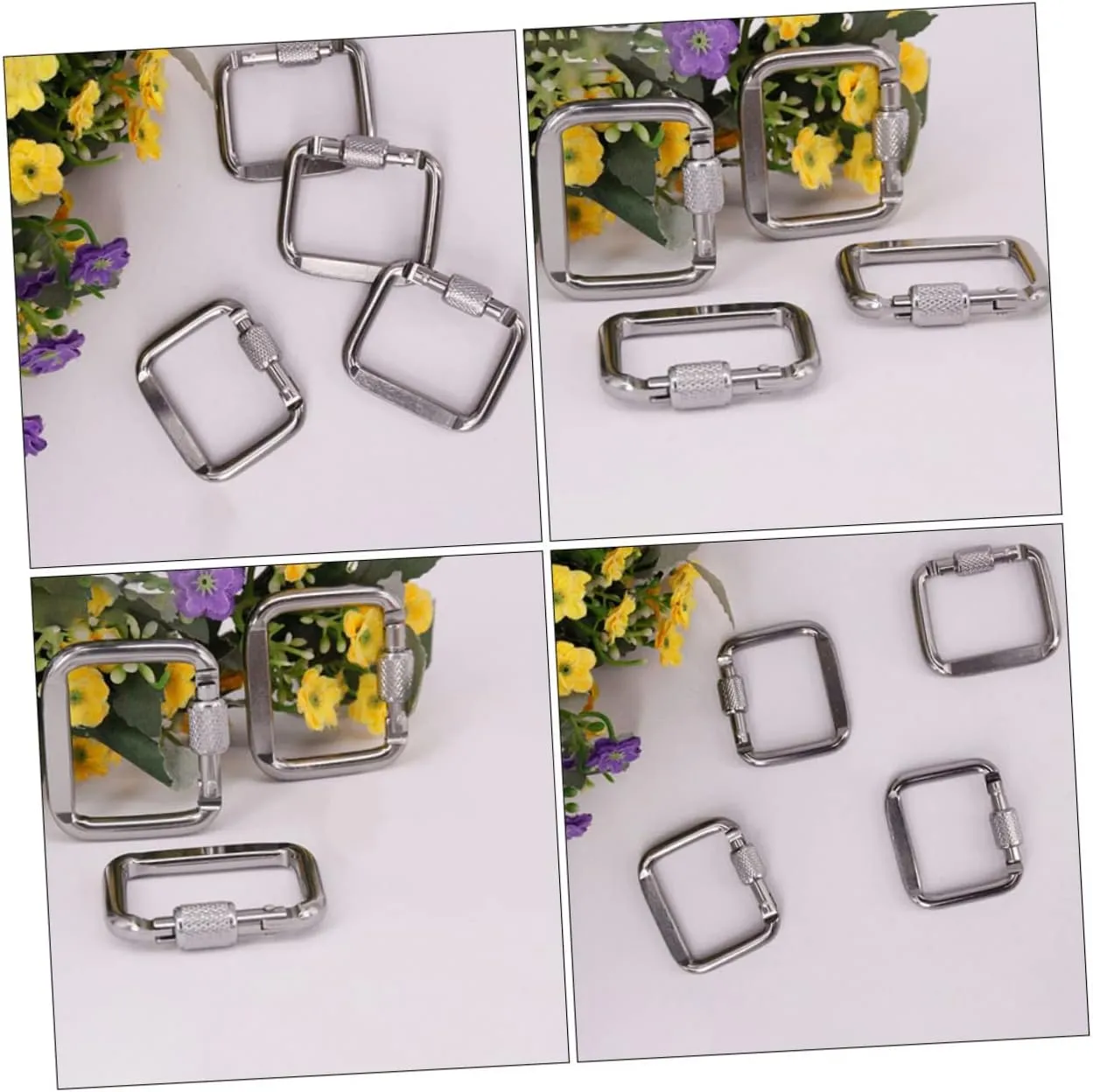 Sosoport 18 Pcs Camping Button Key Ring Carabiner Heavy Duty Keychain Out Door Toys Key Ring Buckle Camping