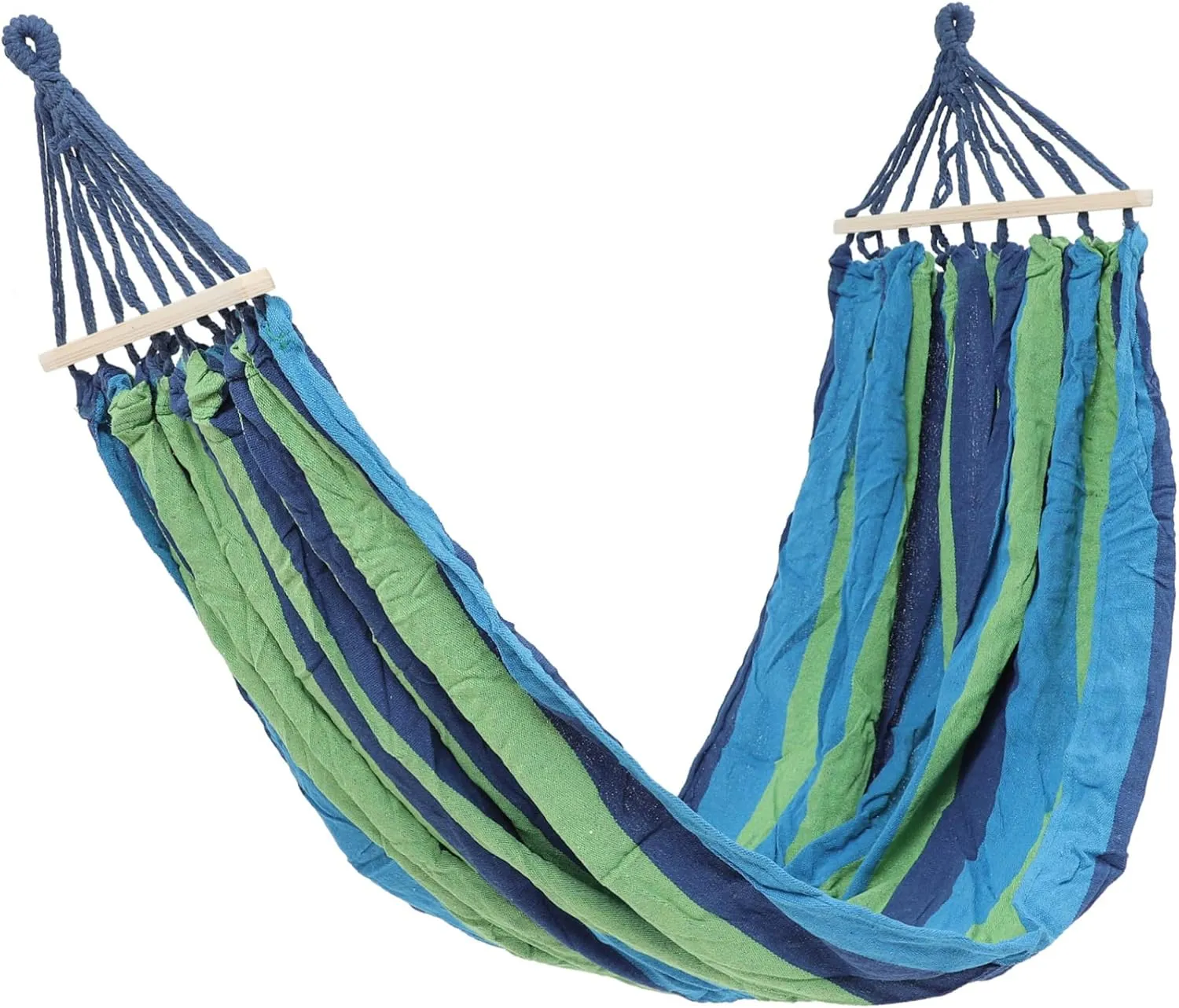 Sosoport Outdoor Double Hammock with Rollover Wooden Support Portable Parachute Cloth Swing Sleeping Bed for Camping and Lightweight and Easy to Setup