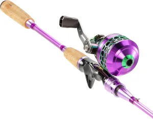 Souagyilang Spincast Fishing Rod Reel Combo,2 Pieces Medium Heavy Pole with Super Smooth Reel Trouble-Free Push-Button Bait Casting Design for Freshwater