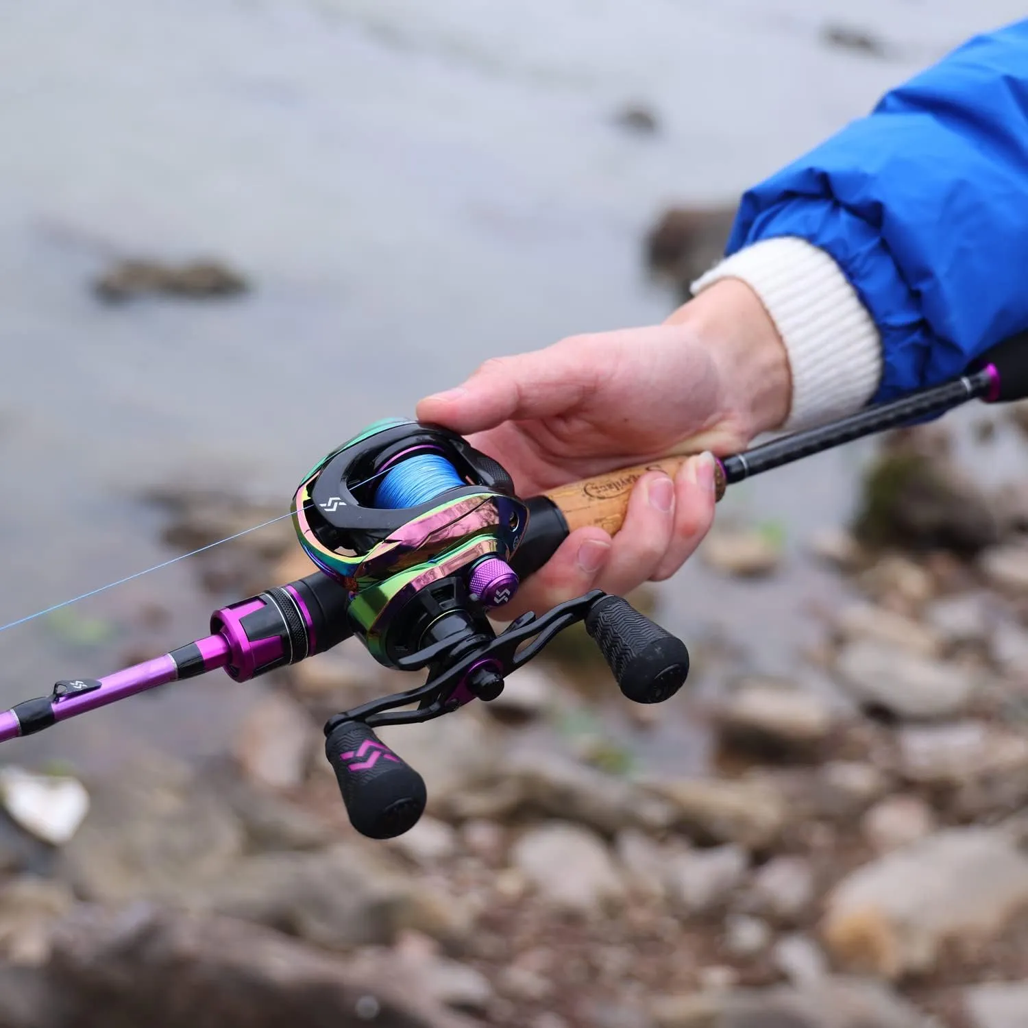 Sougayilang Fishing Pole, 2PC Spinning Rod with EVA and Cork Handle Grip, Baitcasting Rod for Freshwater Fishing Rod