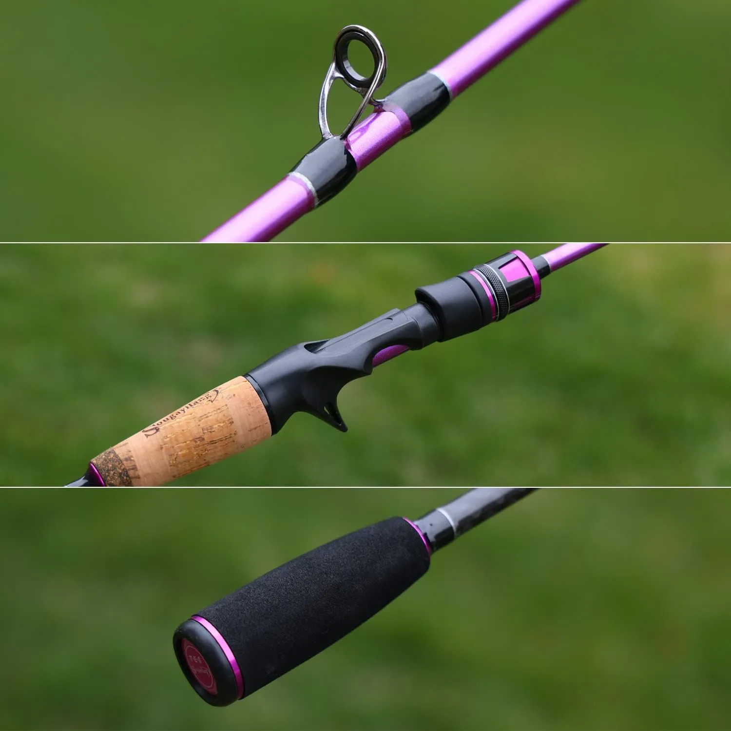 Sougayilang Fishing Pole, 2PC Spinning Rod with EVA and Cork Handle Grip, Baitcasting Rod for Freshwater Fishing Rod