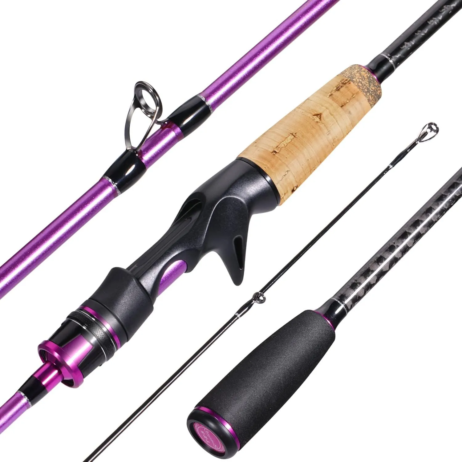 Sougayilang Fishing Pole, 2PC Spinning Rod with EVA and Cork Handle Grip, Baitcasting Rod for Freshwater Fishing Rod