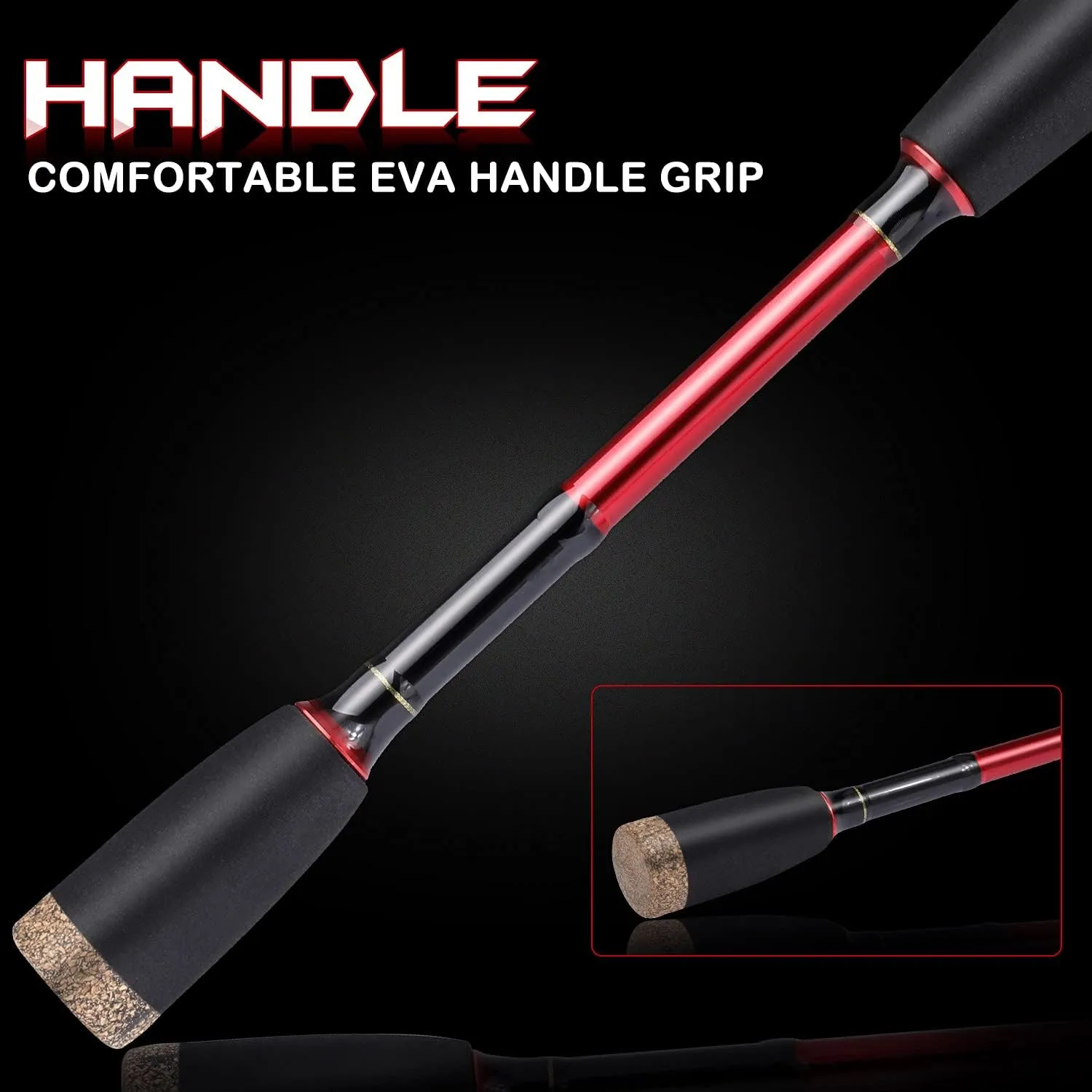 Sougayilang Fishing Rod, 2Pc Casting Rod Spinning Rod for Freshwater Tournament Quality Fishing Pole with 2 Tips for Bass