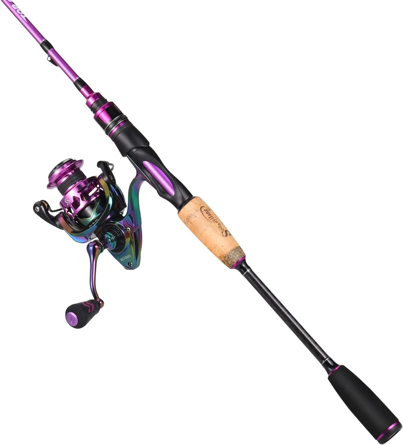 Sougayilang Fishing Rod Reel Combos, Medium Heavy 6'/7' Spinning & Casting Rod with Stainless Steel Guides - Two Pieces