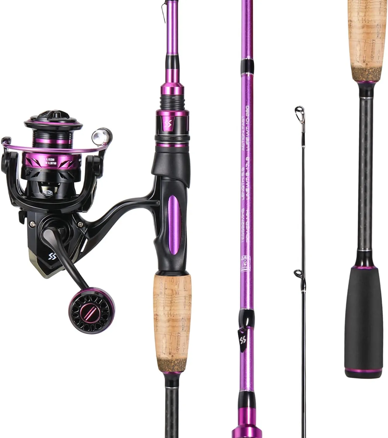 Sougayilang Spinning Combo, Medium Heavy Fishing Pole and 2000 Spinning Reel Set, Fishing Rod and Reel Commbo for Bass Fishing Tackle