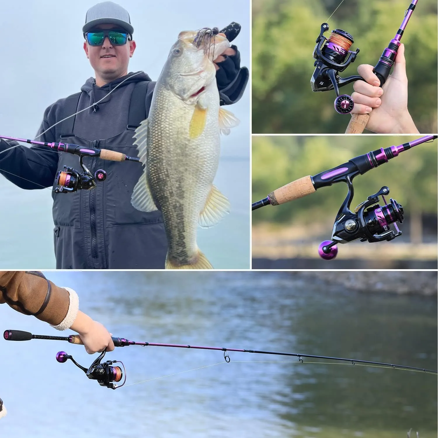 Sougayilang Spinning Combo, Medium Heavy Fishing Pole and 2000 Spinning Reel Set, Fishing Rod and Reel Commbo for Bass Fishing Tackle