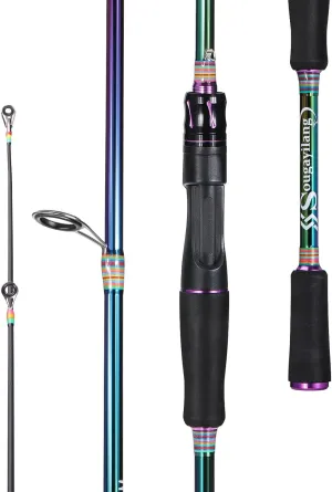 Sougayilang Two Sections Fishing Pole,6.9Ft Colorful Rod Guide Rings Light Weight for Bass,Catfish and Other Small Fishes
