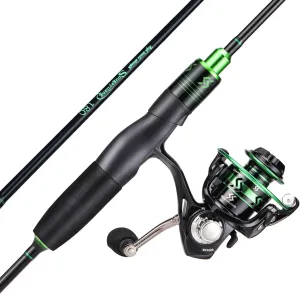 Sougayilang Ultralight Fishing Rod Reel Combos,Portable 2-Piece Spinning Fishing Pole with Stainless Steel Guides