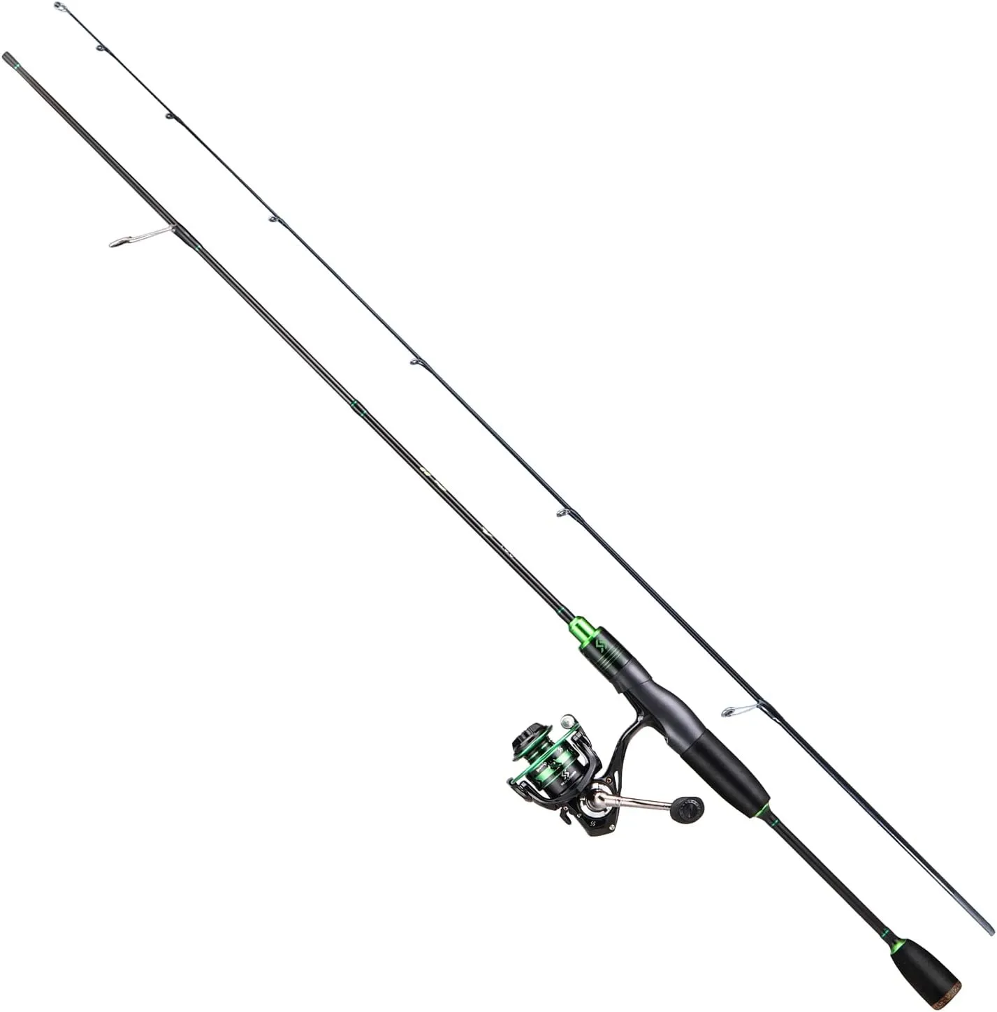 Sougayilang Ultralight Fishing Rod Reel Combos,Portable 2-Piece Spinning Fishing Pole with Stainless Steel Guides