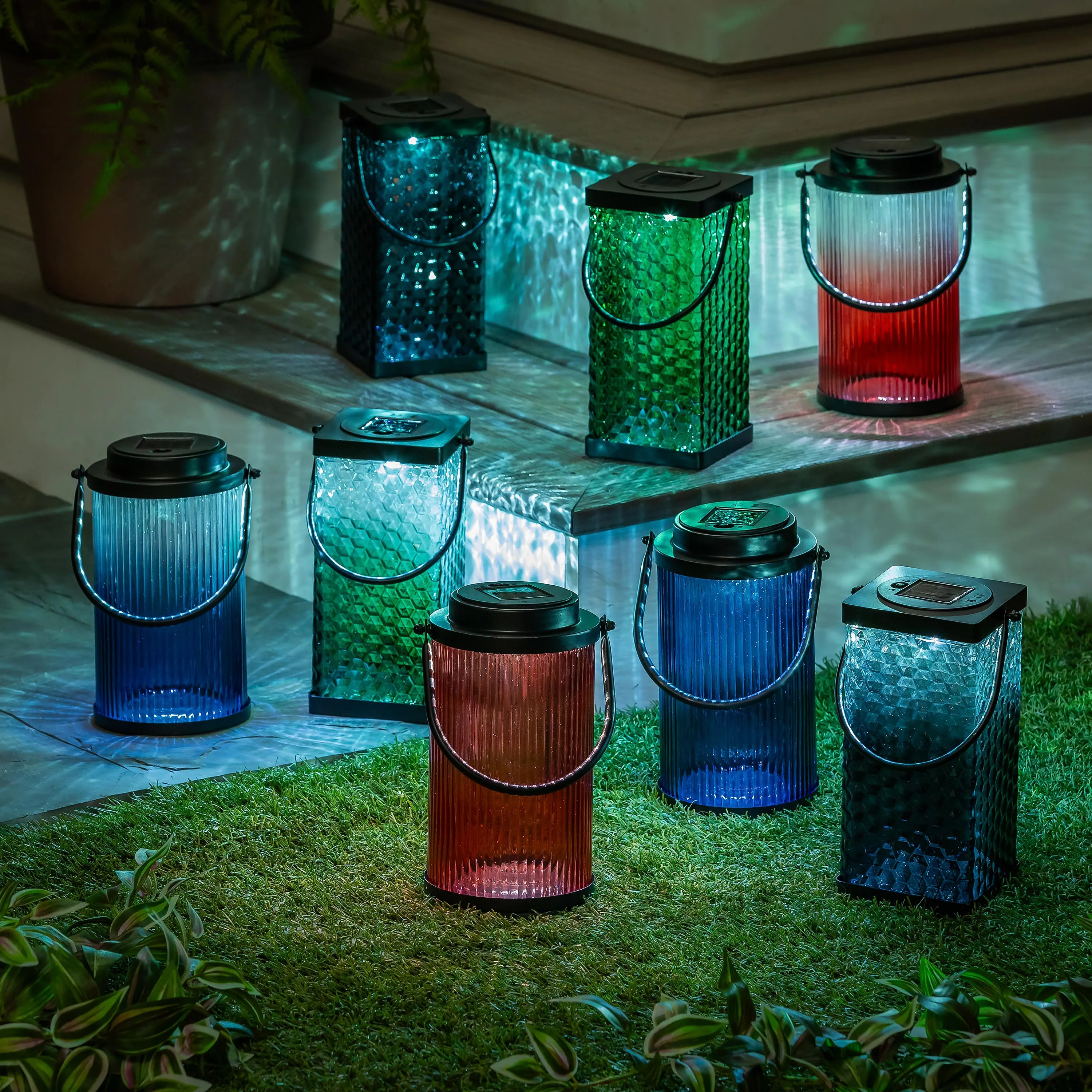 Square Gray Solar Lantern