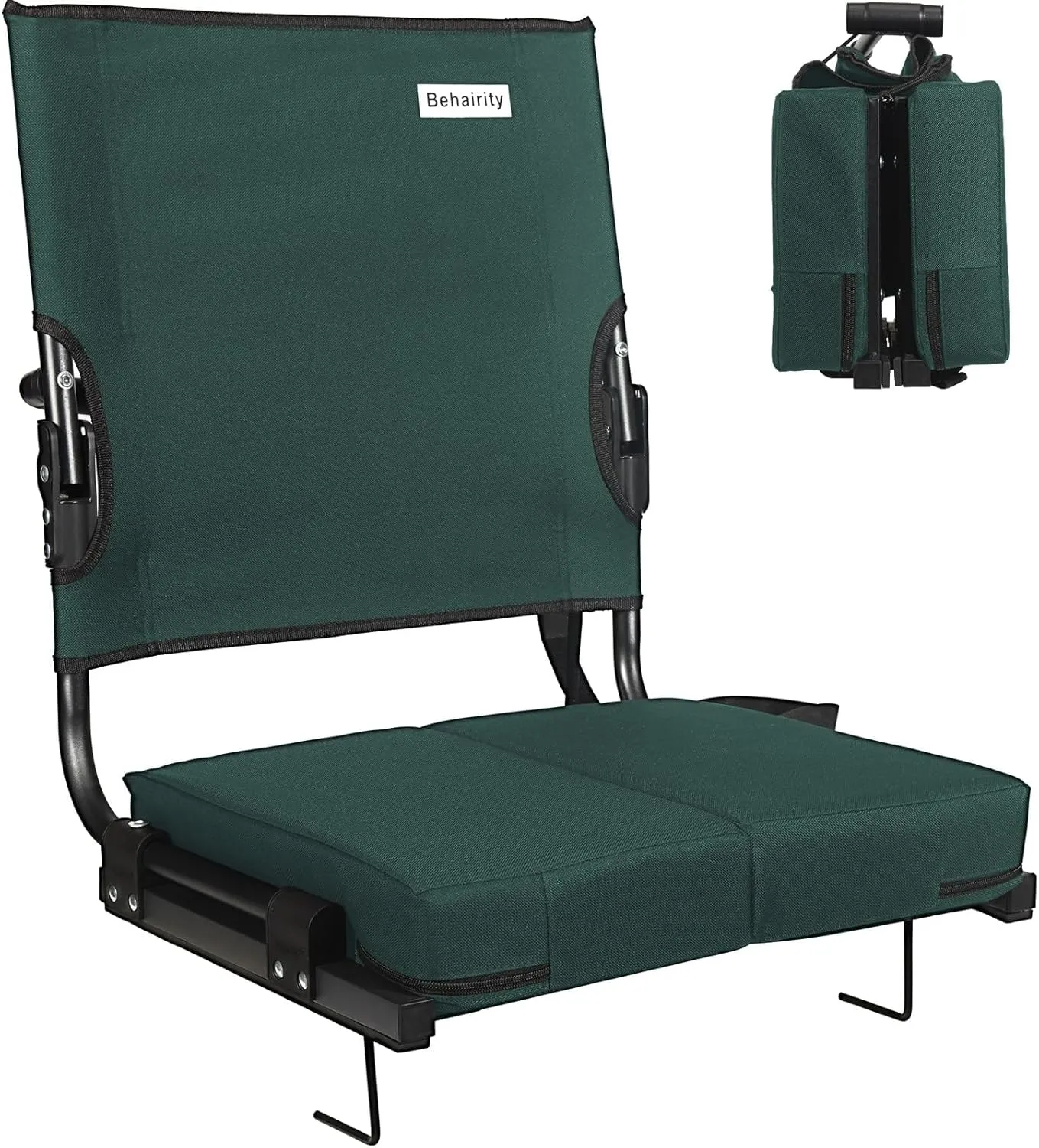 Stadium Seats for Bleachers with Back Support Wide, Portable Bleacher Chairs with Highest Back and Thick Cushion, Folding Padded Stadium Chair for Adults at Sports Events and Concerts (Hunter Green)