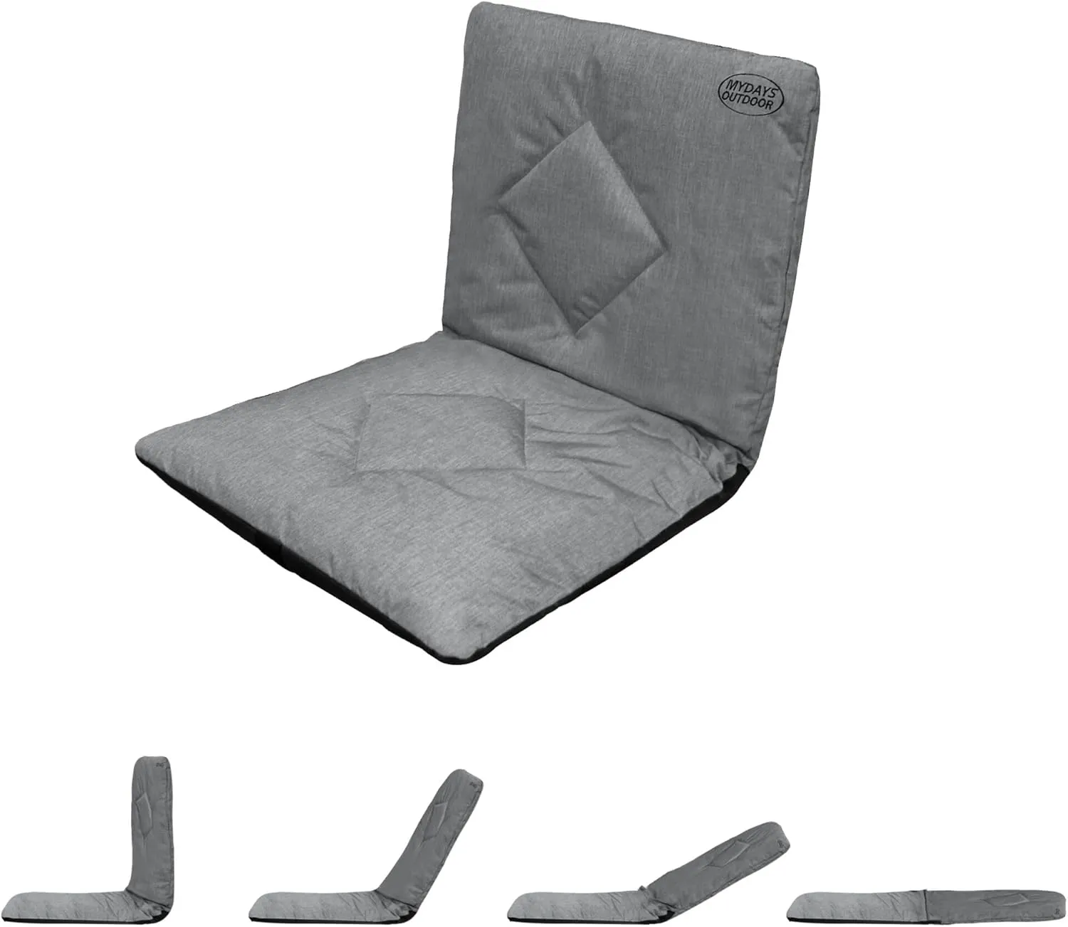 Stadium Seats, Meditation Cushion, Padded Floor Chair with Back Support, Adjustable Multiangle Floor Cushions, Japanese Floor Chair for Outdoor Indoor Reading Gaming & Working(Grey)