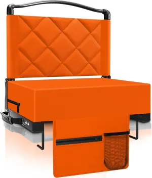Stadium Seats with Back Support and Cushion Thick Padded Bleacher Chairs with Shoulder Strap, Portable Folding Stadium Seat Chairs for Bleachers Include Cup Holder and Side Pocket