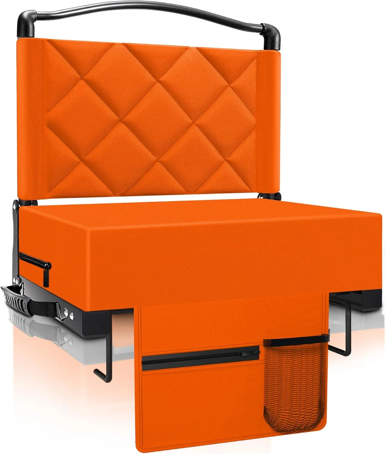 Stadium Seats with Back Support and Cushion Thick Padded Bleacher Chairs with Shoulder Strap, Portable Folding Stadium Seat Chairs for Bleachers Include Cup Holder and Side Pocket