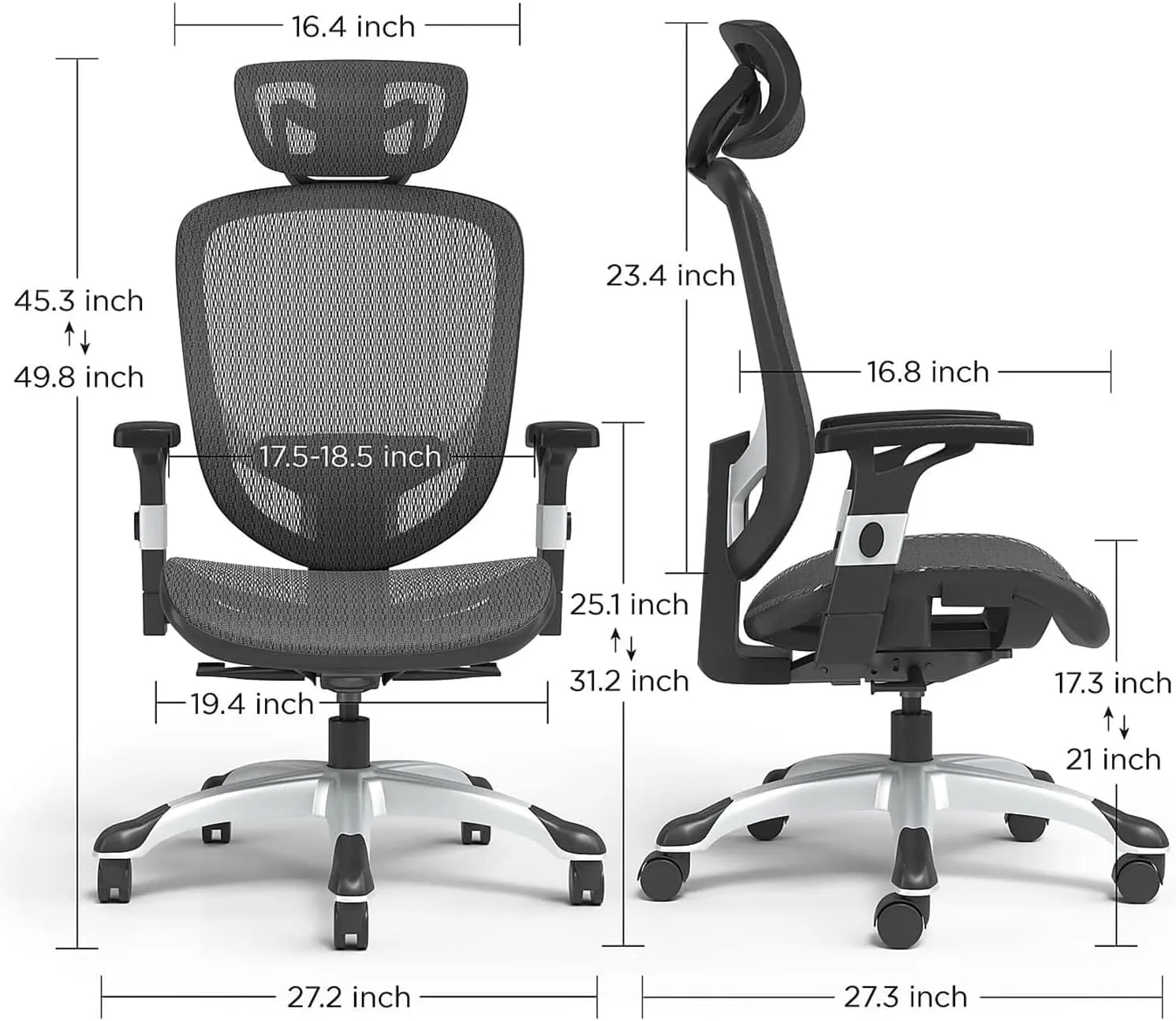 Staples Hyken Ergonomic Swivel Task Chair, Adjustable Office Chair with Breathable Mesh and Lumbar Support, Perfect for Home and Office, Black