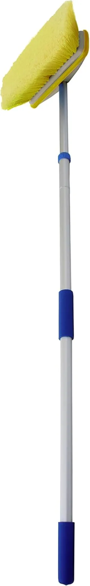 STAR BRITE Deluxe Telescoping Deck Brush Kit - Extendable Aircraft-Grade Aluminum Handle, Soft or Medium Bristles, Floats if Dropped, Ergonomic Design, Multi-Surface Cleaning