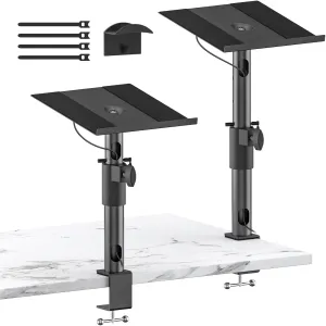 Studio Monitor Stands for PreSonus, JBL Nano K and More Monitor Speaker Stands, Adjustable Height & Tilt & Swivel Desk Bookshelf Speaker Stands for KRK, Klipsch, Polk and More Wr Headphone Holder