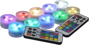 Submersible LED Lights with Remote - 1.5" Round Battery Operated Mini Waterproof Flameless Candles Tea Lights Warm White RGB for Home Party Events Lantern Wedding Halloween Lighting Long Life & Bright