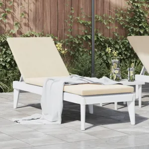 Sun Lounger with Cushion White 73.2"x23.6"x11.4" PPoutdoor Lounge Chairs Camping Chairs Tanning Chair Recliner chairSuitable for Gardens, courtyards