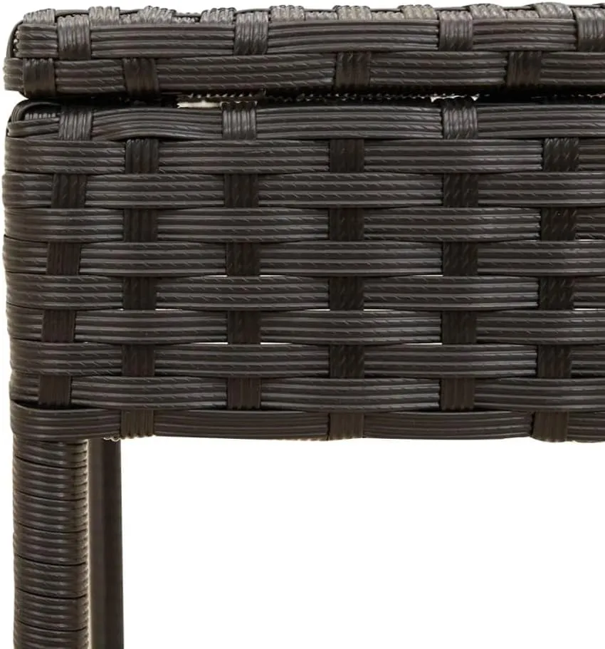 Sun Loungers 2 pcs with Canopies and Table Black Poly Rattantanning Chair Patio Chairs Camping Chairs Recliner chairSuitable for Gardens, courtyards