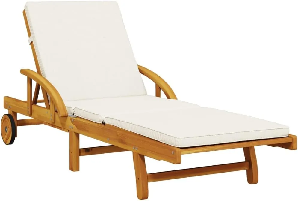 Sun Loungers 2 pcs with Cushions 78.7"x26.8"x32.7" Solid Wood Acaciatanning Chair Recliner Chair Camping Chairs Patio chairsSuitable for Gardens, courtyards